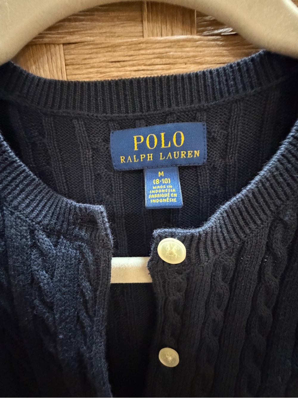 Polo by Ralph Lauren Navy Cable-Knit Button Cardigan - Picture 5 of 7